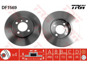 TRW DF1569 stabdžių diskas 
 Dviratė transporto priemonės -> Stabdžių sistema -> Stabdžių diskai / priedai
34111154747, 34116752434