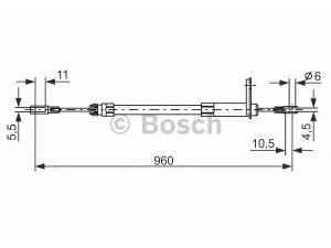 BOSCH 1 987 477 219 trosas, stovėjimo stabdys 
 Stabdžių sistema -> Valdymo svirtys/trosai
202 420 01 85, 202 420 22 85, A 202 420 01 85
