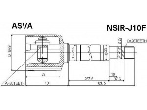 ASVA NSIR-J10F jungčių komplektas, kardaninis velenas 
 Ratų pavara -> Sujungimai/komplektas
39771-JD02B