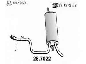 ASSO 28.7022 galinis duslintuvas 
 Išmetimo sistema -> Duslintuvas
2104900421, 210490042122, 2104901221