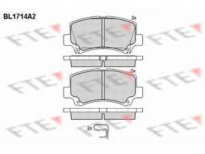 FTE BL1714A2 stabdžių trinkelių rinkinys, diskinis stabdys 
 Techninės priežiūros dalys -> Papildomas remontas
55810-25F10, 55810-75F00, 55810-75F10