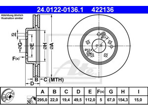 ATE 24.0122-0136.1 stabdžių diskas 
 Dviratė transporto priemonės -> Stabdžių sistema -> Stabdžių diskai / priedai
124 421 15 12
