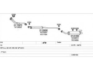 MTS C050189007249 išmetimo sistema 
 Išmetimo sistema -> Išmetimo sistema, visa