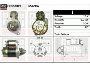 DELCO REMY DRS5981 starteris 
 Elektros įranga -> Starterio sistema -> Starteris
B101-18-400, B101-18-400A, B101-18-400B