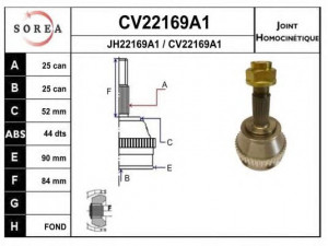 EAI CV22169A1K jungčių komplektas, kardaninis velenas 
 Ratų pavara -> Sujungimai/komplektas
