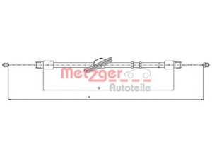 METZGER 10.9445 trosas, stovėjimo stabdys 
 Stabdžių sistema -> Valdymo svirtys/trosai
211 420 0185