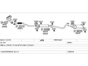 MTS C250219005348 išmetimo sistema 
 Išmetimo sistema -> Išmetimo sistema, visa