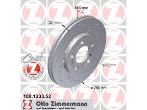 ZIMMERMANN 100.1233.52 stabdžių diskas 
 Stabdžių sistema -> Diskinis stabdys -> Stabdžių diskas
1J0 615 301 D, 1J0 615 301 J, 1J0 615 301 L