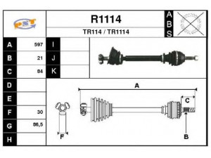 SNRA R1114 kardaninis velenas 
 Ratų pavara -> Kardaninis velenas
7700109022, 7700743079, 7700755304