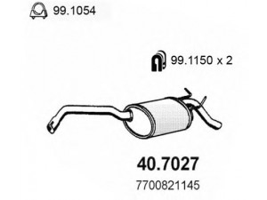 ASSO 40.7027 galinis duslintuvas 
 Išmetimo sistema -> Duslintuvas
7700821145