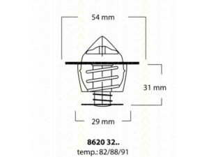 TRISCAN 8620 3288 termostatas, aušinimo skystis 
 Aušinimo sistema -> Termostatas/tarpiklis -> Thermostat
271417