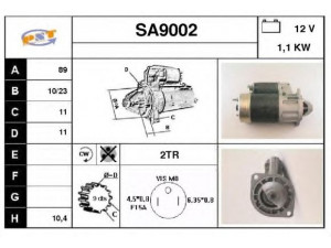 SNRA SA9002 starteris 
 Elektros įranga -> Starterio sistema -> Starteris
M3T24181, 8308579, 8309643, 8319618