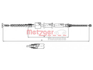 METZGER 241.2 trosas, stovėjimo stabdys 
 Stabdžių sistema -> Valdymo svirtys/trosai
7773019