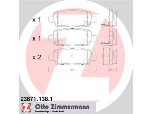 ZIMMERMANN 23871.138.1 stabdžių trinkelių rinkinys, diskinis stabdys 
 Techninės priežiūros dalys -> Papildomas remontas
440608H385, 44060AL585, 44060AL586