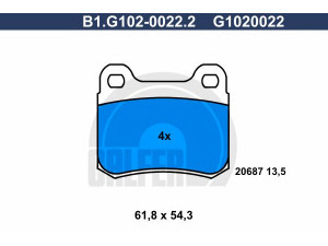 GALFER B1.G102-0022.2 stabdžių trinkelių rinkinys, diskinis stabdys 
 Techninės priežiūros dalys -> Papildomas remontas
000 420 88 20, 000 420 90 20, 001 420 01 20