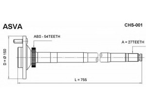 ASVA CHS-001 kardaninis velenas 
 Ratų pavara -> Kardaninis velenas