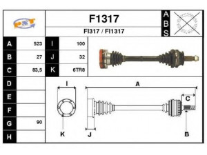 SNRA F1317 kardaninis velenas 
 Ratų pavara -> Kardaninis velenas