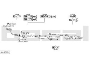 BOSAL 034.970.71 išmetimo sistema 
 Išmetimo sistema -> Išmetimo sistema, visa