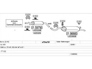 MTS C380642007190 išmetimo sistema 
 Išmetimo sistema -> Išmetimo sistema, visa