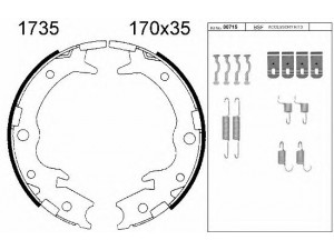 BSF 01735K stabdžių trinkelių komplektas, stovėjimo stabdis 
 Stabdžių sistema -> Rankinis stabdys
43053S47E50, 43053SEDE50, 43053SJFE00