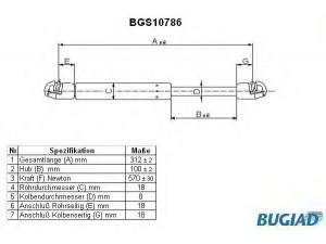 BUGIAD BGS10786 dujinė spyruoklė, bagažinė 
 Priedai -> Bagažinė/pakrovimo skyrius
8H0827552B