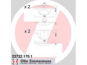 ZIMMERMANN 23732.170.1 stabdžių trinkelių rinkinys, diskinis stabdys 
 Techninės priežiūros dalys -> Papildomas remontas
34 21 6 763 043, 34 21 6 763 044