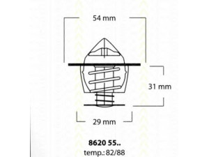 TRISCAN 8620 5582 termostatas, aušinimo skystis 
 Aušinimo sistema -> Termostatas/tarpiklis -> Thermostat
7517345