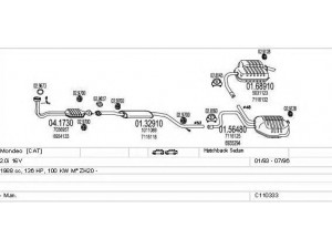 MTS C110333003298 išmetimo sistema 
 Išmetimo sistema -> Išmetimo sistema, visa