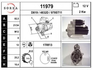 EAI 11979 starteris 
 Elektros įranga -> Starterio sistema -> Starteris
069911023J