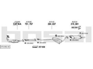 BOSAL 070.092.43 išmetimo sistema 
 Išmetimo sistema -> Išmetimo sistema, visa