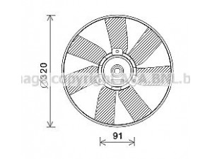 AVA QUALITY COOLING VW7538 ventiliatorius, radiatoriaus 
 Aušinimo sistema -> Oro aušinimas
191959455AF, 1H0959455B, 1H0959455D