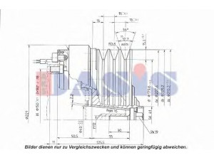 AKS DASIS 851197N magnetinė sankaba, oro kondicionieriaus kompresorius