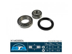 BTA H1M008BTA rato guolio komplektas 
 Ašies montavimas/vairavimo mechanizmas/ratai -> Rato stebulė/montavimas -> Rato guolis
604 330 0025, 611 330 0825, 2D0 498 625