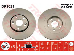 TRW DF1021 stabdžių diskas 
 Dviratė transporto priemonės -> Stabdžių sistema -> Stabdžių diskai / priedai
7700793047, 7700795751, 7700801101