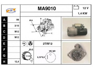 SNRA MA9010 starteris
PN1118400, PN2218400, M2T51281