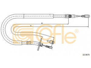 COFLE 10.9875 trosas, stovėjimo stabdys 
 Stabdžių sistema -> Valdymo svirtys/trosai
9044200185, A9044200185, 2D0609721A