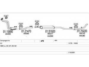 MTS C100365013085 išmetimo sistema 
 Išmetimo sistema -> Išmetimo sistema, visa