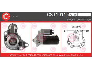 CASCO CST10115AS starteris 
 Elektros įranga -> Starterio sistema -> Starteris
95VW11000EB, 95VW11000EC, 95VW11000GA