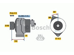 BOSCH 0 986 046 531 kintamosios srovės generatorius 
 Elektros įranga -> Kint. sr. generatorius/dalys -> Kintamosios srovės generatorius
YLE 0000 10, GNU 2397, GNU 2727