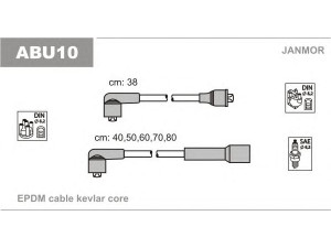 JANMOR ABU10 uždegimo laido komplektas 
 Kibirkšties / kaitinamasis uždegimas -> Uždegimo laidai/jungtys
035998031, 431998031