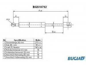 BUGIAD BGS10792 dujinė spyruoklė, bagažinė 
 Priedai -> Bagažinė/pakrovimo skyrius
8G0 827 552 C