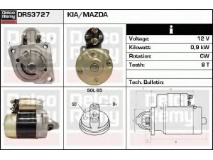 DELCO REMY DRS3727 starteris 
 Elektros įranga -> Starterio sistema -> Starteris
B30318400, KB30318400, KB30818400
