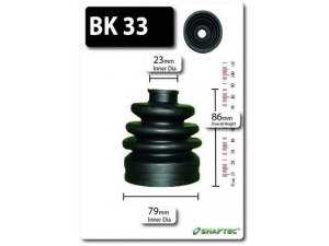 SHAFTEC BK33 gofruotoji membrana, kardaninis velenas 
 Ratų pavara -> Gofruotoji membrana
