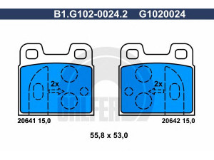 GALFER B1.G102-0024.2 stabdžių trinkelių rinkinys, diskinis stabdys 
 Techninės priežiūros dalys -> Papildomas remontas
10526.26003.00/30, 10548.26003.01/25