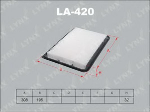 LYNXauto LA-420 oro filtras 
 Filtrai -> Oro filtras
ZJ01-13-Z40, ZJ01-13-Z409A, AY120-MA027
