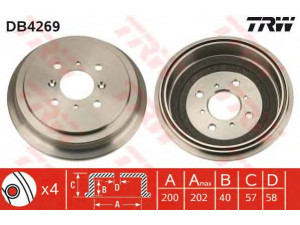TRW DB4269 stabdžių būgnas 
 Stabdžių sistema -> Būgninis stabdys -> Stabdžių būgnas
4351160G00, 4351160G10, 4351160G10000