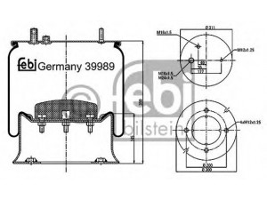FEBI BILSTEIN 39989 dėklas, pneumatinė pakaba 
 Pakaba -> Pneumatinė pakaba
50 10 052 722, 50 10 130 683