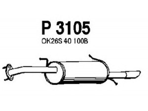 FENNO P3105 galinis duslintuvas 
 Išmetimo sistema -> Duslintuvas
OK23N-40-100B, OK23N-40-100D, OK26S-40-100B