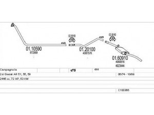 MTS C100366013086 išmetimo sistema 
 Išmetimo sistema -> Išmetimo sistema, visa