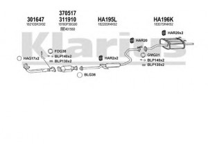 KLARIUS 420129U išmetimo sistema 
 Išmetimo sistema -> Išmetimo sistema, visa